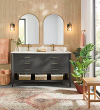 Arched Brushed Gold Mirror