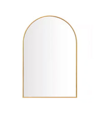 Arched Brushed Gold Mirror