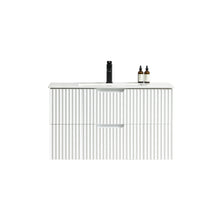 Breeze 30” Fluted Wall Hung White Vanity