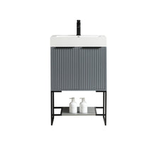 Rivera 24” Fluted Grey Vanity with Metal Frame