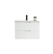 Breeze 24” Fluted Wall Hung White Vanity