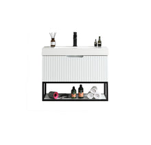 Cove 30” Fluted Wall Hung White Vanity