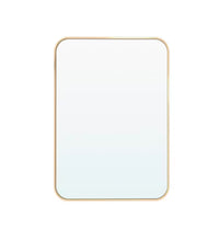 Rounded Corner Rectangle Gold Mirror