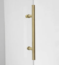 Milan Brushed Gold Single Sliding Frameless Shower Door 6075