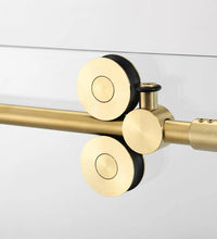 Milan Brushed Gold Single Sliding Frameless Shower Door 6075
