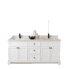 72" Solid Wood Vanity in White Shaker