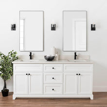 72" Solid Wood Vanity in White Shaker