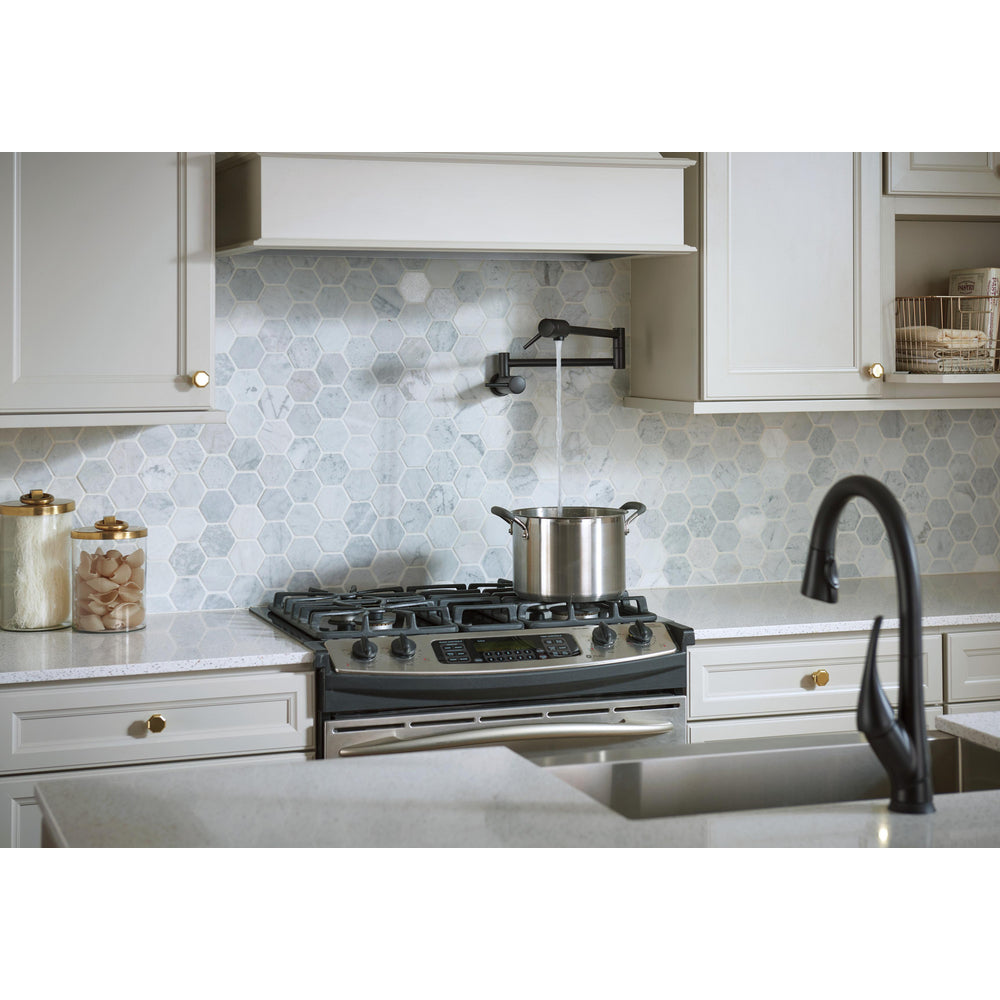 Delta Contemporary Wall Mount Pot Filler in Black AAR Plumbing
