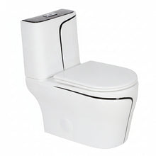 Milan 1-Piece Skirted Dual Flush Toilet White & Black
