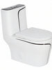Milan 1-Piece Skirted Dual Flush Toilet White & Black