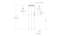 OS&B Brass threaded Dishwasher Tailpiece - 1/2 inch Clamp