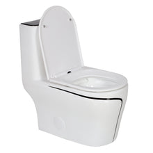 Milan 1-Piece Skirted Dual Flush Toilet White & Black
