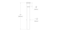 OS&B 1-1/4" x 12" Chrome Extension Tube - Slip Joint Connect