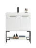 Rivera 30” Fluted White Vanity with Metal Frame