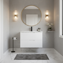 Breeze 24” Fluted Wall Hung White Vanity