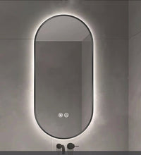 Matte Black Oval Mirror