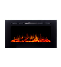 Electric LED Fireplace Insert - 40"- Black