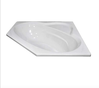 Lyons White Drop in Corner Soaker Tub