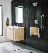 Moen Home Care Stainless and Teak Folding Shower Seat