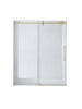 Milan Brushed Gold Single Sliding Frameless Shower Door 6075