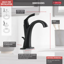 Delta Sandover Single Handle Bathroom Faucet In Matte Black