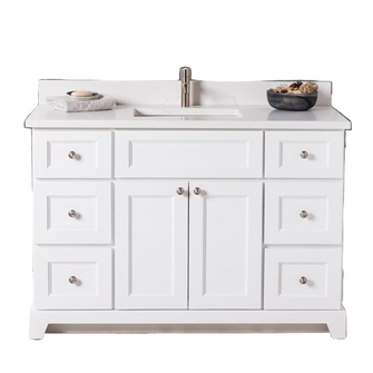 60" Solid Wood Vanity in White Shaker