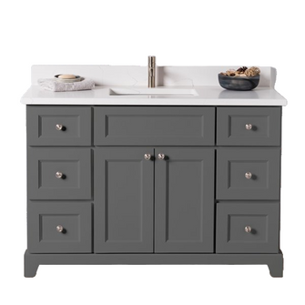 48" Solid Wood Vanity in Step Grey