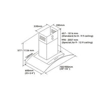 Crown Wall Mount Glass D Model Range Hood 800CFM