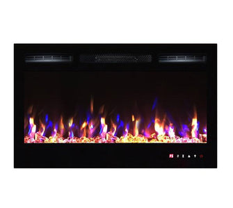 Flamehaus® Electric LED Fireplace Insert - 36"- Black