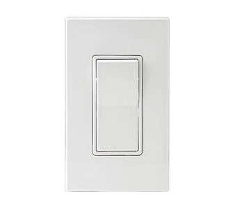 Leviton 5601-2W 15 Amp, 120/277 Volt, Decora Rocker Single-Pole AC Quiet Switch, Residential Grade, Grounding, White