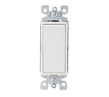 Leviton 5601-2W 15 Amp, 120/277 Volt, Decora Rocker Single-Pole AC Quiet Switch, Residential Grade, Grounding, White